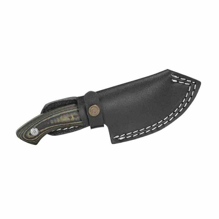 R15637 Couteau Remington Caping Hunter Lame Acier D2 Manche G10 Etui Cuir - Livraison Gratuite