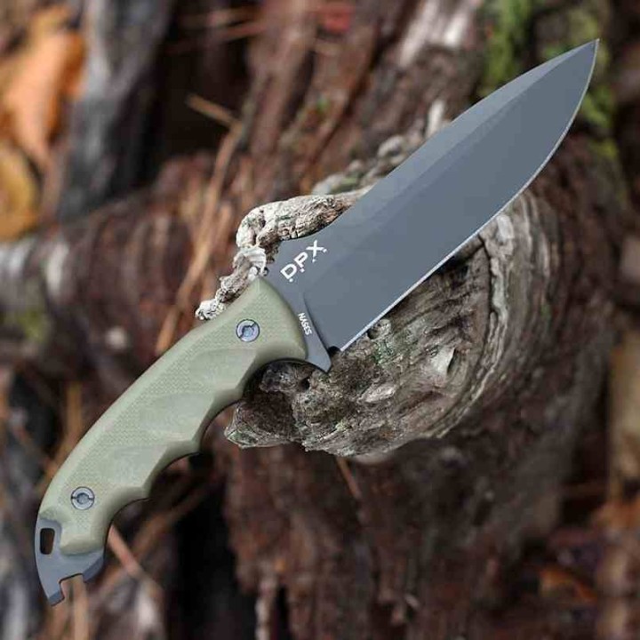 Couteau DPx Gear HEST 6 Milspec S35VN Black Blade OD Green G10 Handles Kydex Sheath USA DPXHSX061 - Livraison Gratuite