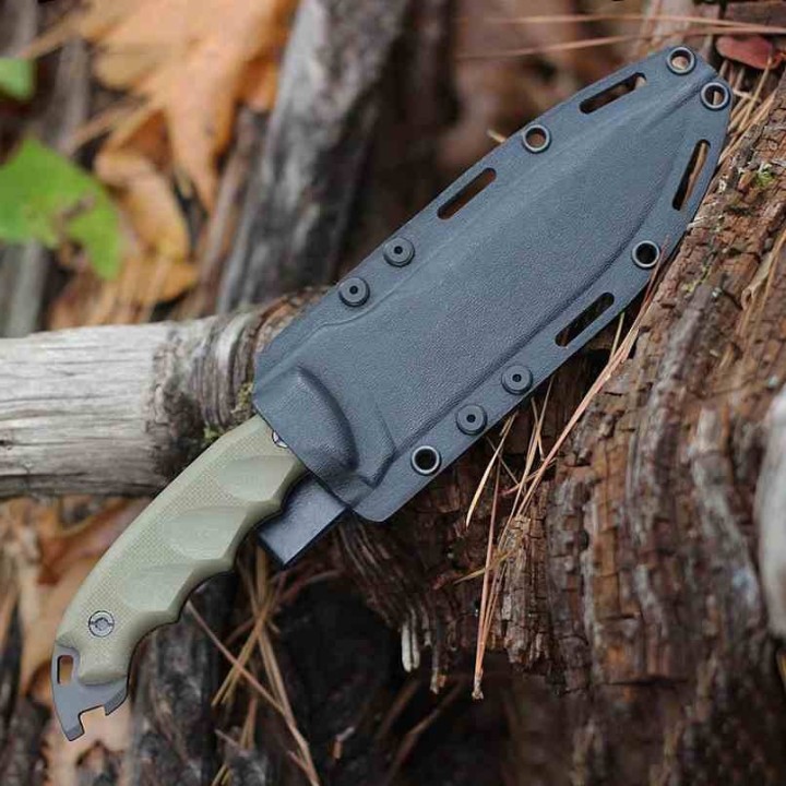 Couteau DPx Gear HEST 6 Milspec S35VN Black Blade OD Green G10 Handles Kydex Sheath USA DPXHSX061 - Livraison Gratuite