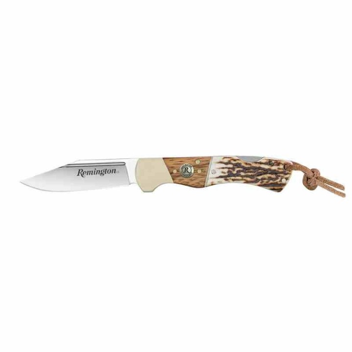 R15654 Couteau Canif Remington Guide Lockback Lame Acier 440 Manche Os & Bois - Livraison Gratuite