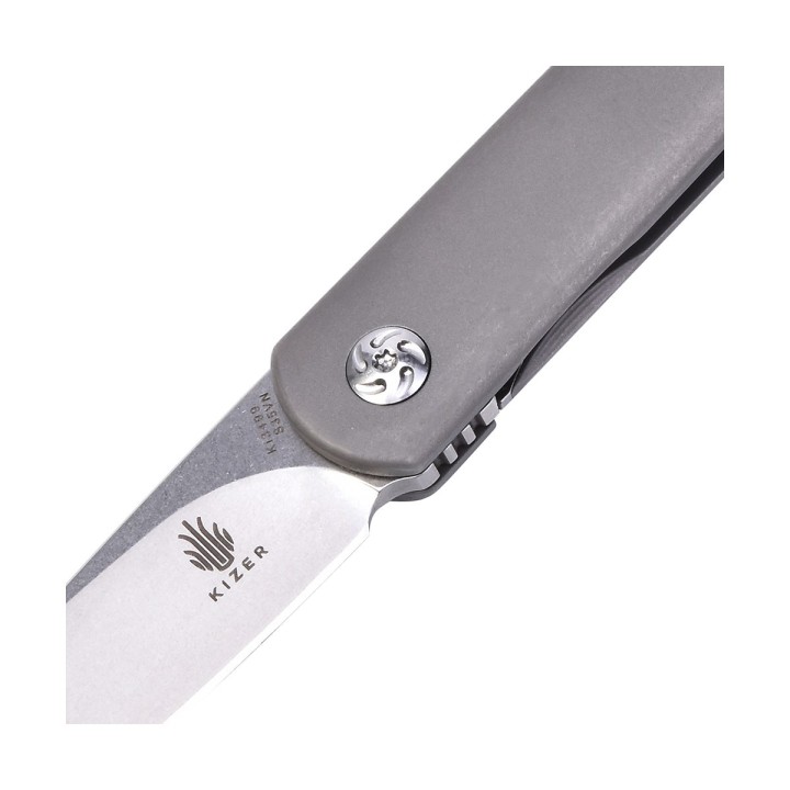 Couteau Kizer Feist Manche Titane Lame Acier CPM-S35VN Framelock Clip KI3499 - Livraison Gratuite