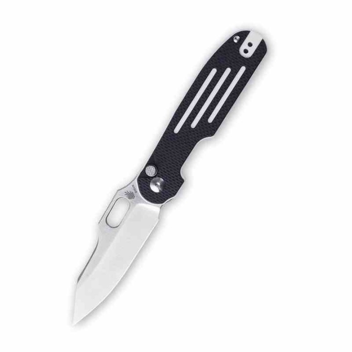 KI4562A2 Couteau Kizer Cutlery Cormorant Black/White Lame Acier S35VN Manche G10 Button Lock IKBS Clip - Livraison Gratuite