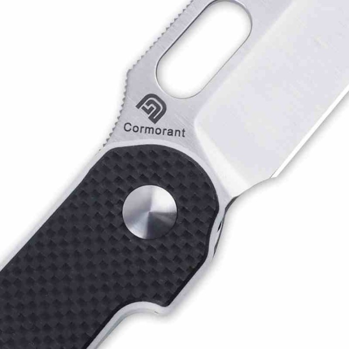 KI4562A2 Couteau Kizer Cutlery Cormorant Black/White Lame Acier S35VN Manche G10 Button Lock IKBS Clip - Livraison Gratuite