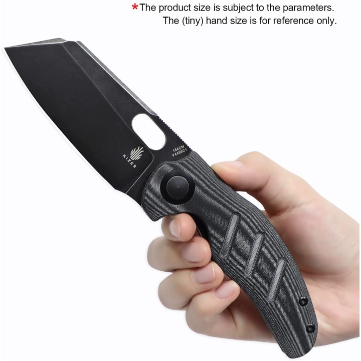 Couteau Kizer Sheepdog C01C Black Lame Acier 154CM Manche Micarta IKBS Linerlock Clip KIV4488C1 - Livraison Gratuite