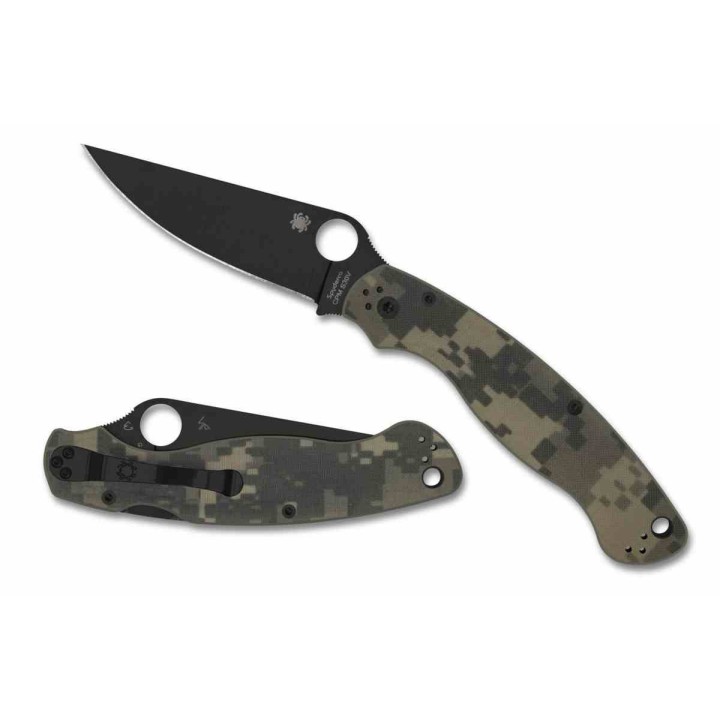 Couteau Spyderco Military 2 Camo G10 Lame Acier S30V Black Compression Lock Clip USA SC36GPCMOBK2 - Livraison Gratuite