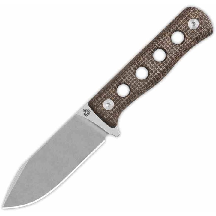 Couteau QSP Canary Fixed Blade Brown Lame Acier Cr8Mo2VSi SW Manche Micarta Etui Kydex QS155A1 - Livraison Gratuite