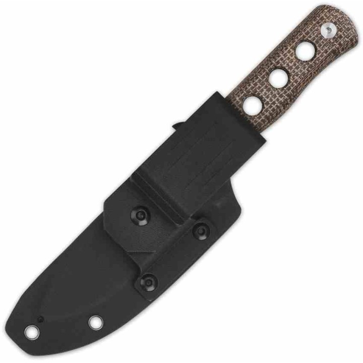 Couteau QSP Canary Fixed Blade Brown Lame Acier Cr8Mo2VSi SW Manche Micarta Etui Kydex QS155A1 - Livraison Gratuite
