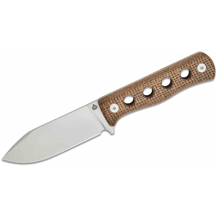 Couteau QSP Canary Fixed Blade Brown Lame Acier Cr8Mo2VSi SW Manche Micarta Etui Kydex QS155A1 - Livraison Gratuite