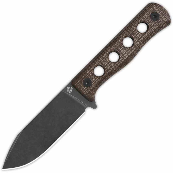 Couteau QSP Canary Fixed Blade Brown Lame Acier Cr8Mo2VSi BLK Manche Micarta Etui Kydex QS155A2 - Livraison Gratuite