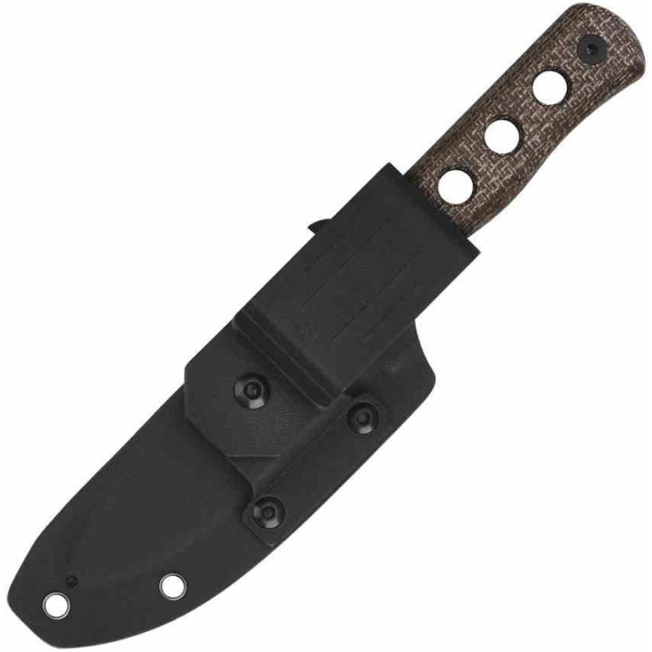 Couteau QSP Canary Fixed Blade Brown Lame Acier Cr8Mo2VSi BLK Manche Micarta Etui Kydex QS155A2 - Livraison Gratuite