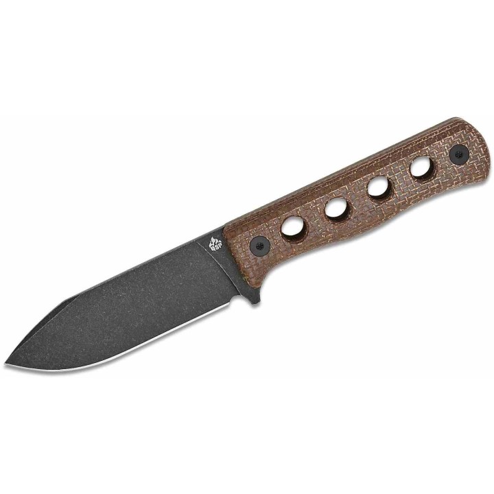 Couteau QSP Canary Fixed Blade Brown Lame Acier Cr8Mo2VSi BLK Manche Micarta Etui Kydex QS155A2 - Livraison Gratuite