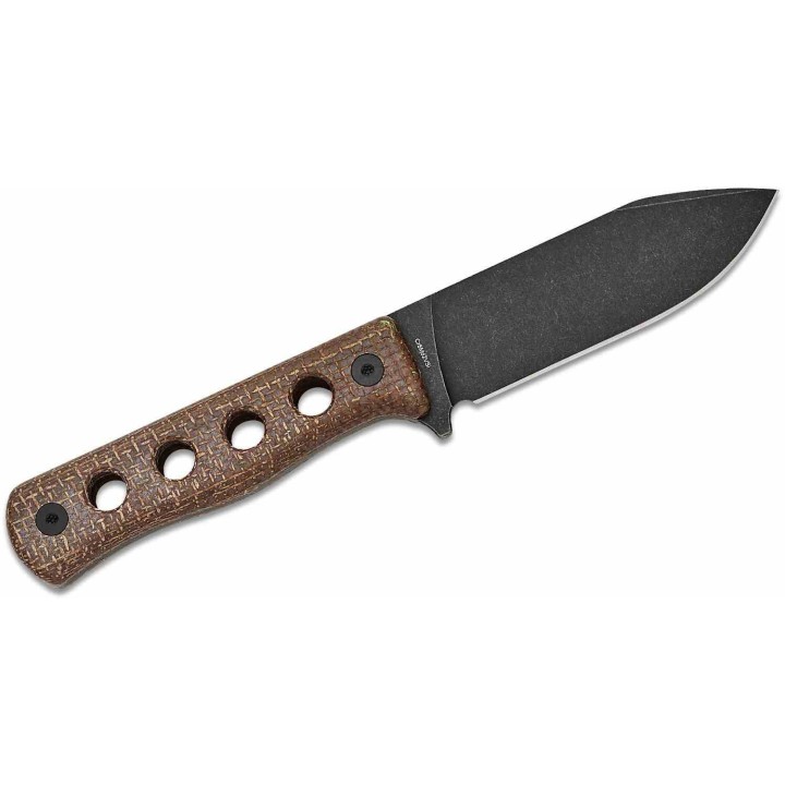 Couteau QSP Canary Fixed Blade Brown Lame Acier Cr8Mo2VSi BLK Manche Micarta Etui Kydex QS155A2 - Livraison Gratuite