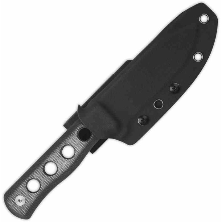 Couteau QSP Canary Fixed Blade Black Lame Acier Cr8Mo2VSi SW Manche Micarta Etui Kydex QS155B1 - Livraison Gratuite