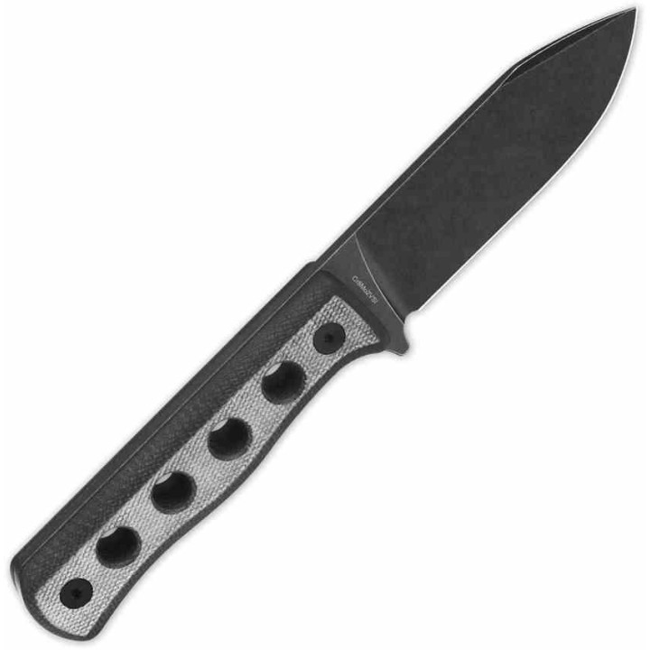 Couteau QSP Canary Fixed Blade Black Lame Acier Cr8Mo2VSi BLK Manche Micarta Etui Kydex QS155B2 - Livraison Gratuite