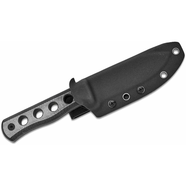 Couteau QSP Canary Fixed Blade Black Lame Acier Cr8Mo2VSi BLK Manche Micarta Etui Kydex QS155B2 - Livraison Gratuite