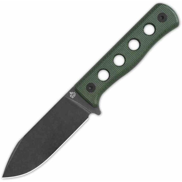 Couteau QSP Canary Fixed Blade Green Lame Acier Cr8Mo2VSi BLK Manche Micarta Etui Kydex QS155C2 - Livraison Gratuite