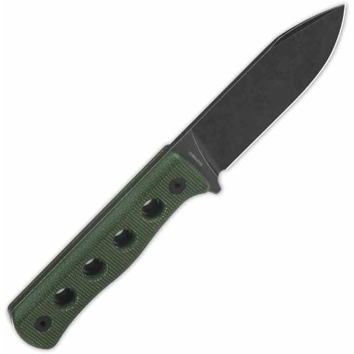 Couteau QSP Canary Fixed Blade Green Lame Acier Cr8Mo2VSi BLK Manche Micarta Etui Kydex QS155C2 - Livraison Gratuite