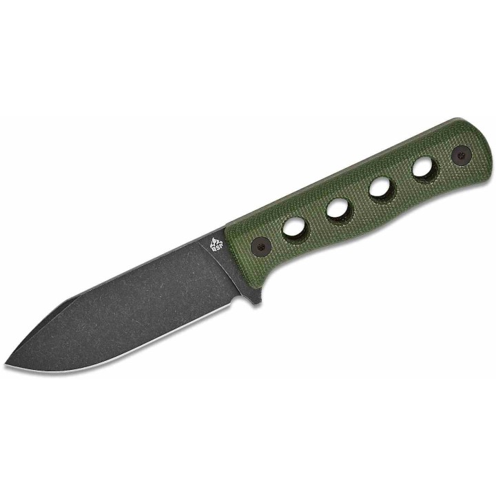 Couteau QSP Canary Fixed Blade Green Lame Acier Cr8Mo2VSi BLK Manche Micarta Etui Kydex QS155C2 - Livraison Gratuite
