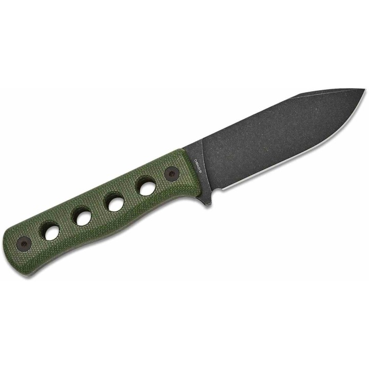 Couteau QSP Canary Fixed Blade Green Lame Acier Cr8Mo2VSi BLK Manche Micarta Etui Kydex QS155C2 - Livraison Gratuite