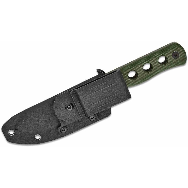 Couteau QSP Canary Fixed Blade Green Lame Acier Cr8Mo2VSi BLK Manche Micarta Etui Kydex QS155C2 - Livraison Gratuite