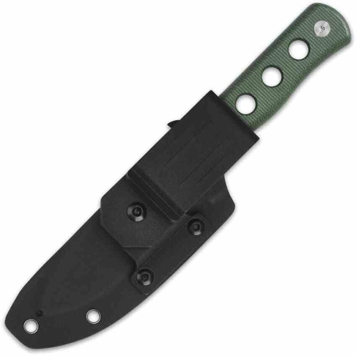 Couteau QSP Canary Fixed Blade Green Lame Acier Cr8Mo2VSi SW Manche Micarta Etui Kydex QS155C1 - Livraison Gratuite