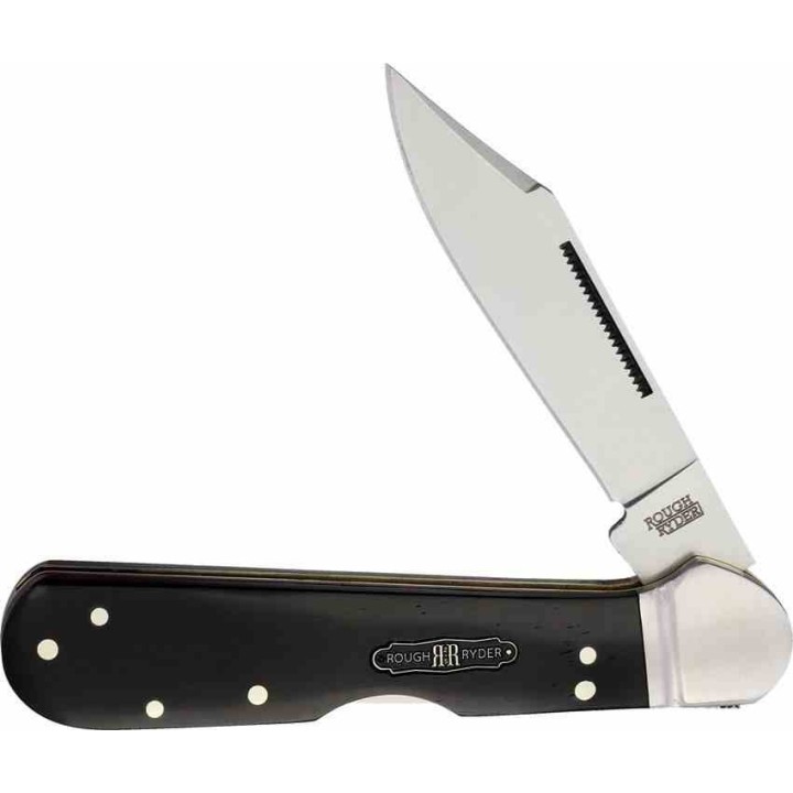 Couteau Rough Ryder Bearhead Copperhead Black Manche Bois Lame Acier 440 Lockback RR2563 - Livraison Gratuite