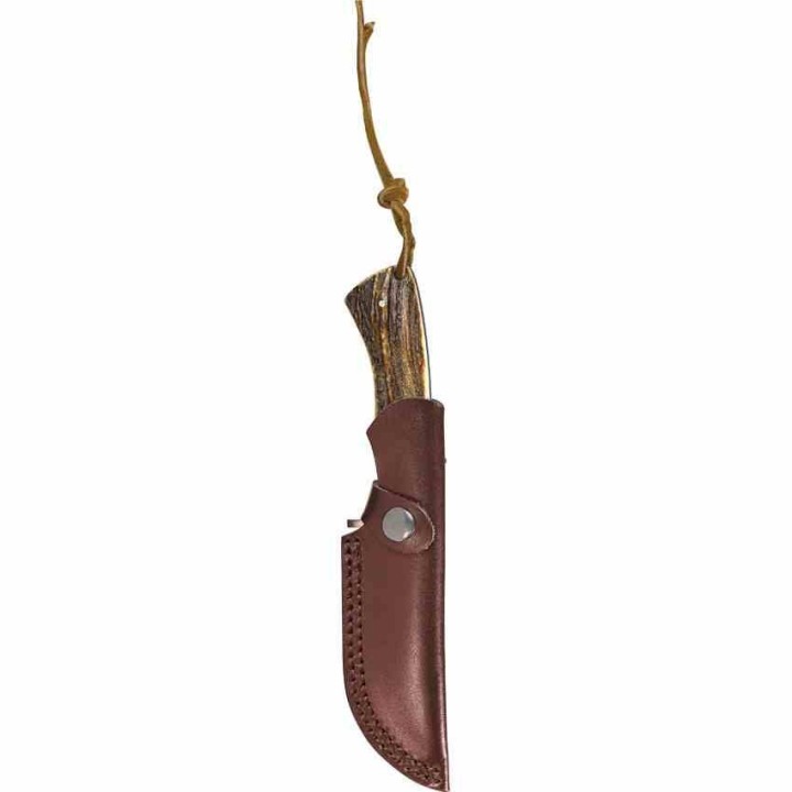 R15656 Couteau Remington Guide Skinner Lame Acier 440 Manche Bois de Cerf Etui Cuir - Livraison Gratuite