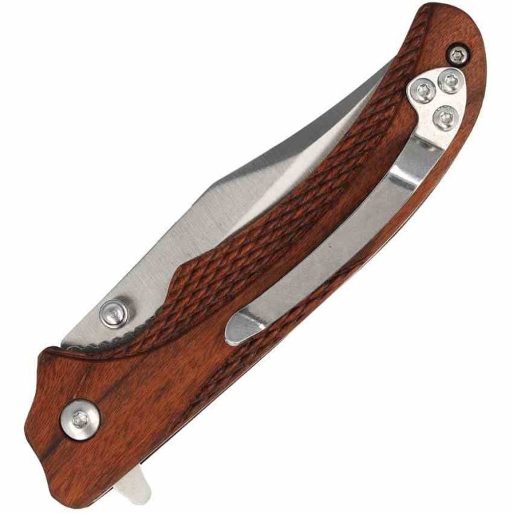 R15662 Couteau Remington Woodland Linerlock Lame Acier 440 Manche Bois Clip - Livraison Gratuite