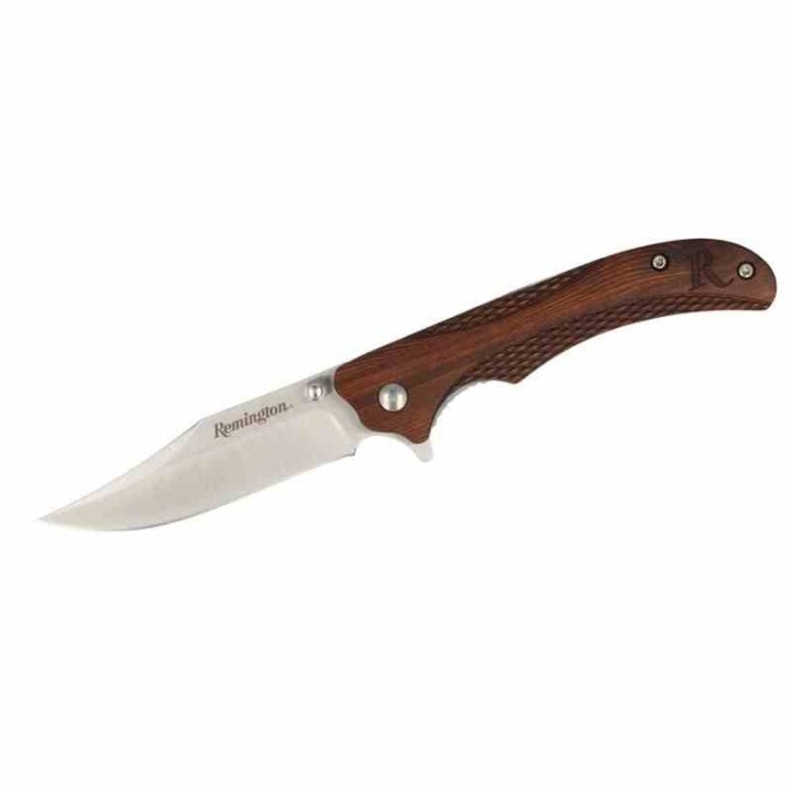 R15662 Couteau Remington Woodland Linerlock Lame Acier 440 Manche Bois Clip - Livraison Gratuite