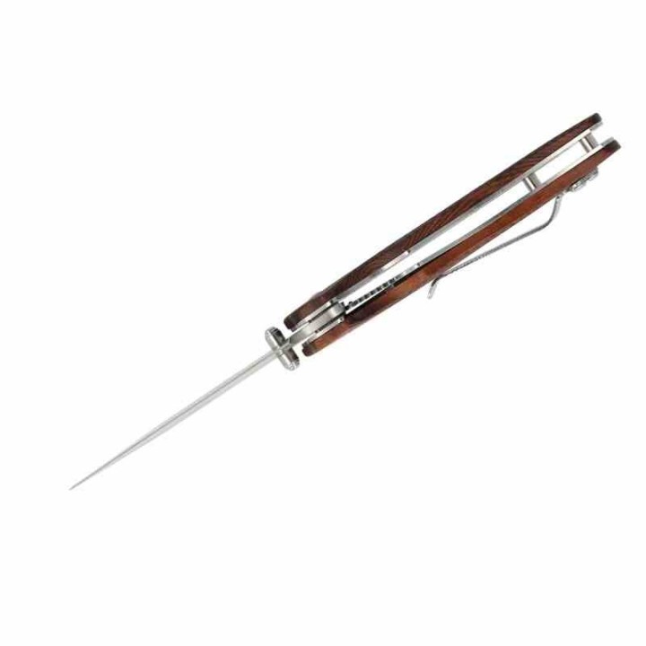 R15662 Couteau Remington Woodland Linerlock Lame Acier 440 Manche Bois Clip - Livraison Gratuite