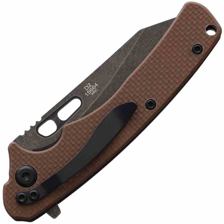 R15664 Couteau Remington EDC Brown Lame Acier D2 Manche G10 IKBS Linerlock Clip - Livraison Gratuite