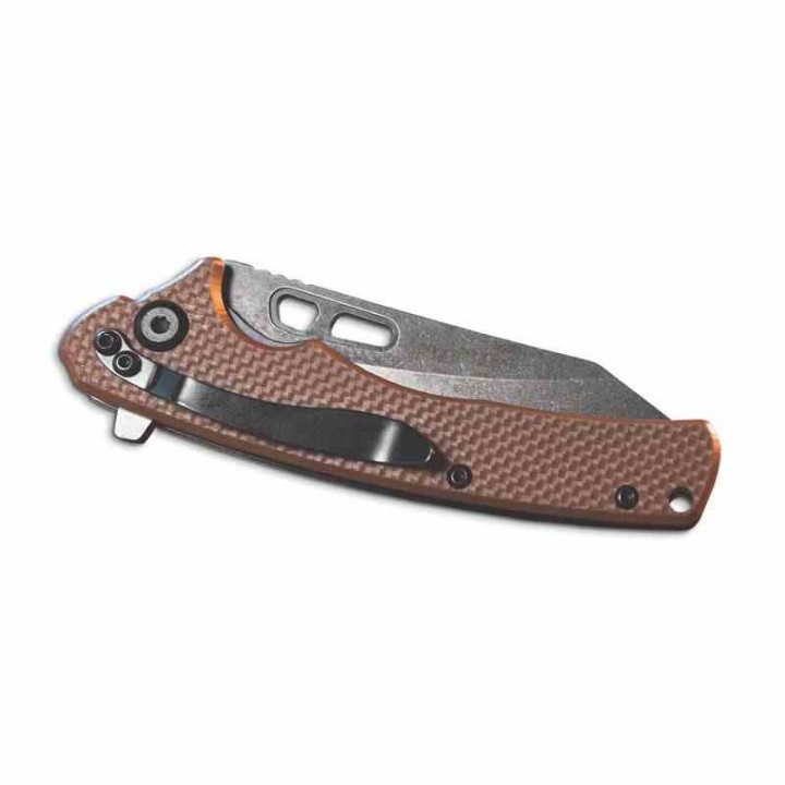 R15664 Couteau Remington EDC Brown Lame Acier D2 Manche G10 IKBS Linerlock Clip - Livraison Gratuite