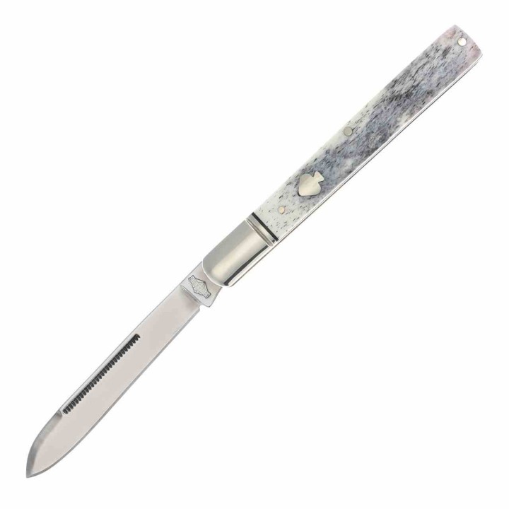 RR2484 Couteau Rough Ryder Black Appaloosa Doctor Lame Acier 440 Manche Os - Livraison Gratuite