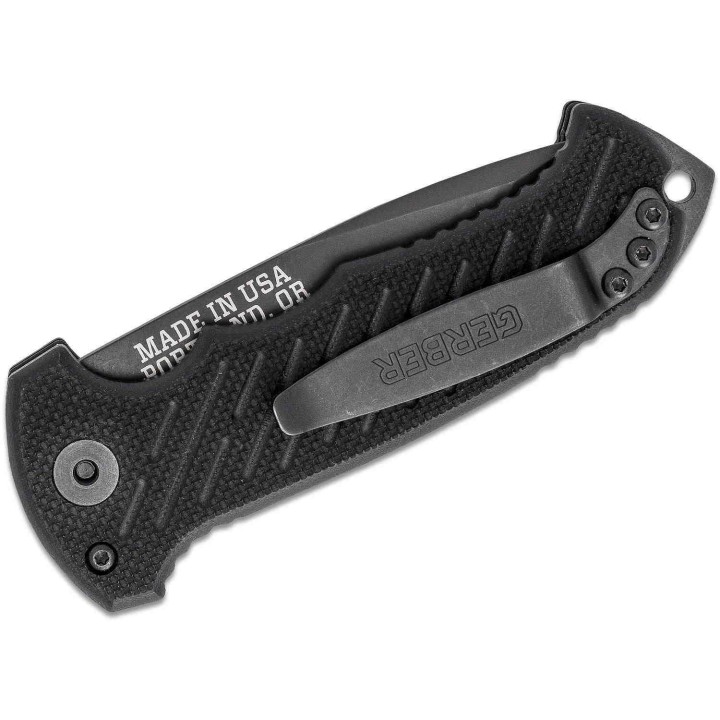 Couteau Automatique Gerber 06 Lame Tanto Acier S30V Manche G10 Button Lock Clip Made USA G1296 - Livraison Gratuite