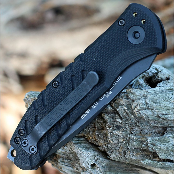 Couteau Gerber Propel Downrange Automatique Lame Tanto Acier 420HC Manche G10 Plunge Lock Clip USA G0842 - Livraison Gratuite