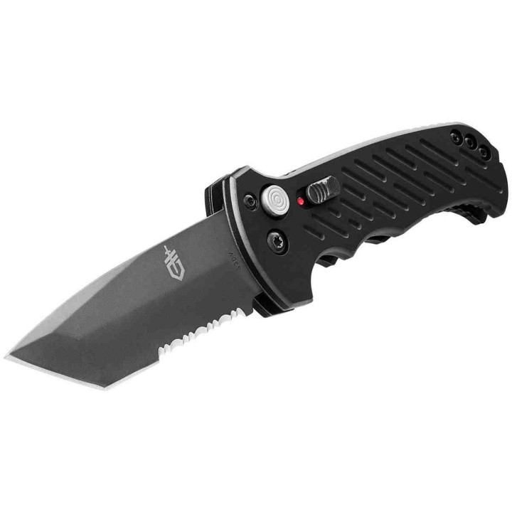 Couteau Automatique Gerber 06 Lame Tanto Acier S30V Part Serr Manche Alu Button Lock Clip Made USA G0850 - Livraison Gratuite