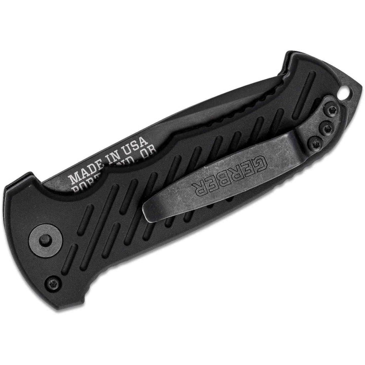 Couteau Automatique Gerber 06 Lame Tanto Acier S30V Part Serr Manche Alu Button Lock Clip Made USA G0850 - Livraison Gratuite