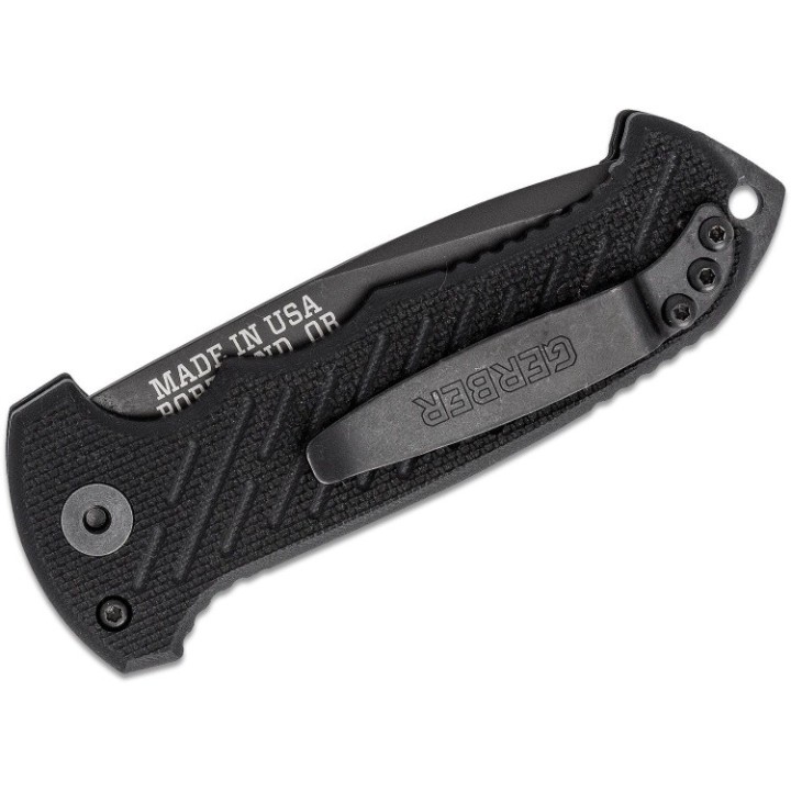 Couteau Automatique Gerber 06 Lame Tanto Acier S30V Part Serr Manche G10 Button Lock Clip Made USA G0193 - Livraison Gratuite