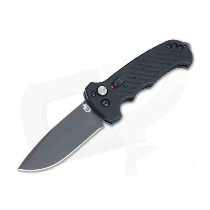 Couteau Automatique Gerber 06 Lame Drop Point Acier S30V Plain Manche Alu Button Lock Clip Made USA G1295 - Livraison Gratuite