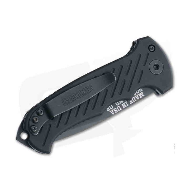 Couteau Automatique Gerber 06 Lame Drop Point Acier S30V Plain Manche Alu Button Lock Clip Made USA G1295 - Livraison Gratuite