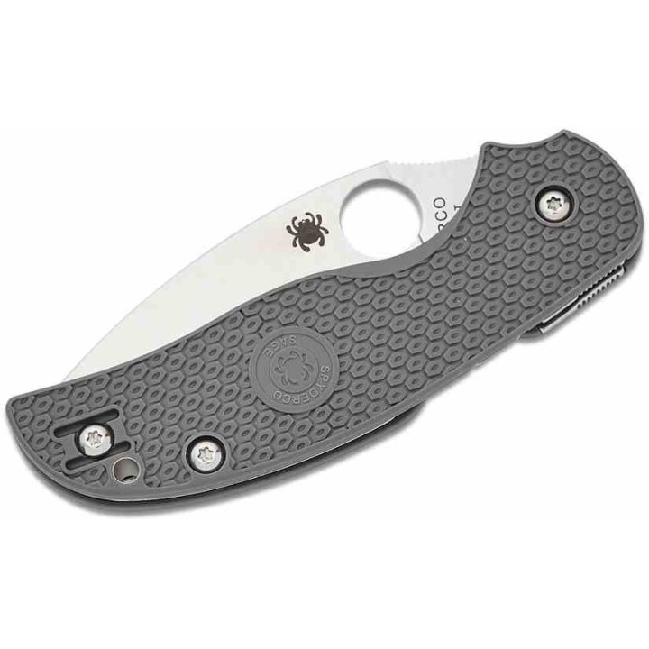 Couteau Spyderco Sage 5 Maxamet Gray Manche FRN Lame Acier Maxamet Satin Compression Lock Clip SC123PGY - Livraison Gratuite