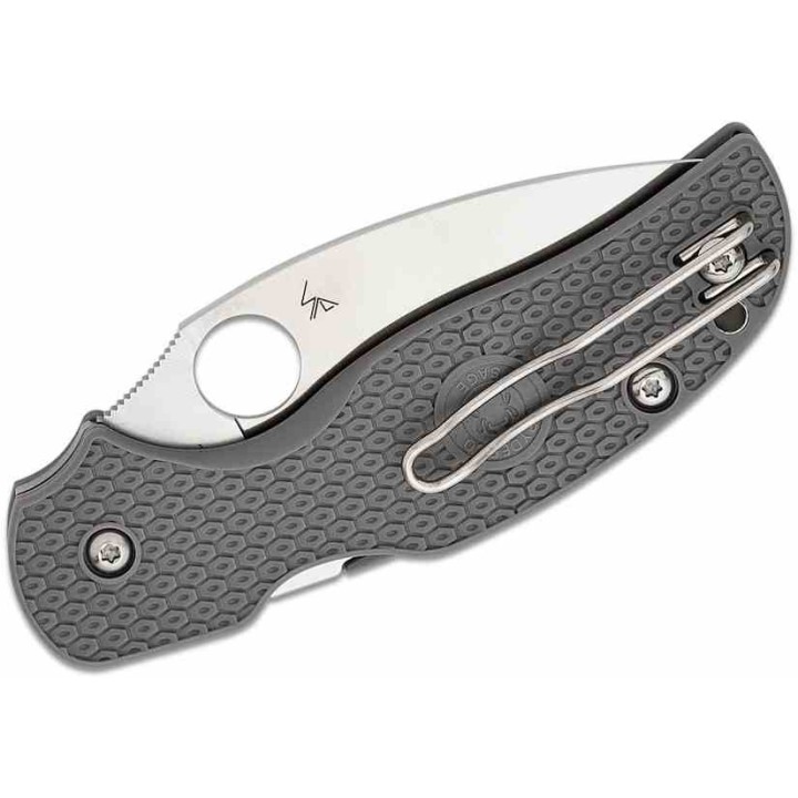 Couteau Spyderco Sage 5 Maxamet Gray Manche FRN Lame Acier Maxamet Satin Compression Lock Clip SC123PGY - Livraison Gratuite