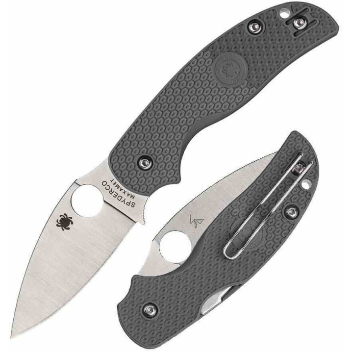 Couteau Spyderco Sage 5 Maxamet Gray Manche FRN Lame Acier Maxamet Satin Compression Lock Clip SC123PGY - Livraison Gratuite