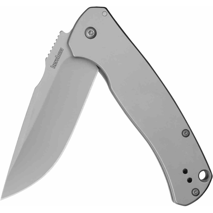 Couteau Kershaw Scour A/O Lame Acier 8Cr13MoV Drop Point Manche Acier Framelock Clip KS1416 - Livraison Gratuite