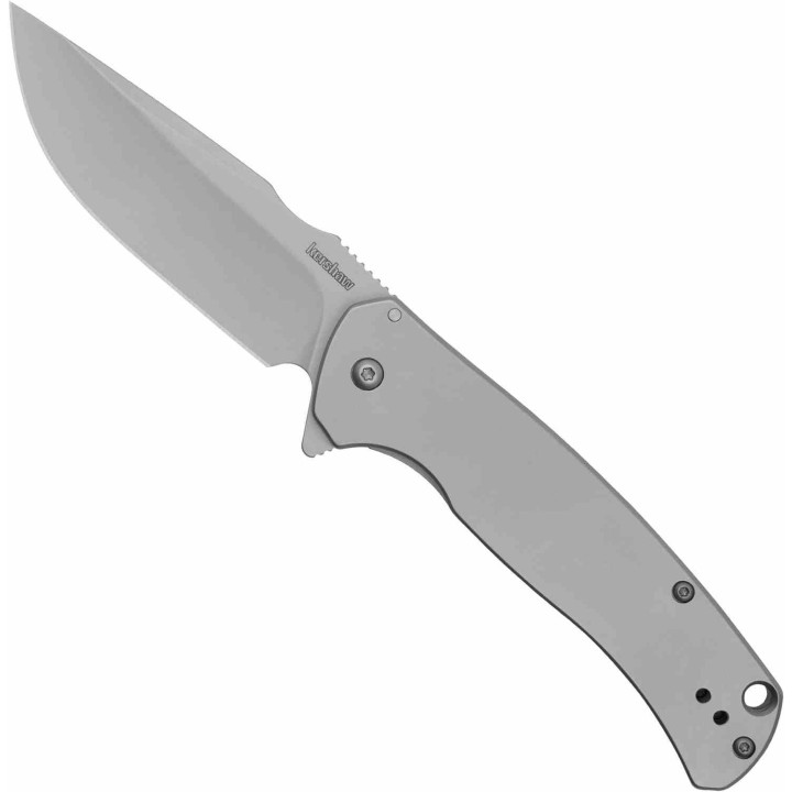 Couteau Kershaw Scour A/O Lame Acier 8Cr13MoV Drop Point Manche Acier Framelock Clip KS1416 - Livraison Gratuite