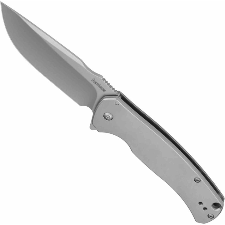 Couteau Kershaw Scour A/O Lame Acier 8Cr13MoV Drop Point Manche Acier Framelock Clip KS1416 - Livraison Gratuite