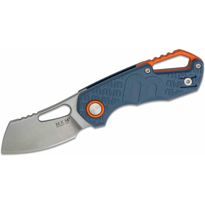 Couteau MKM Fox Knives Isonzo Cleaver Blue Lame Acier N690 SW Manche FRN Linerlock IKBS Italy MKMF035 - Livraison Gratuite