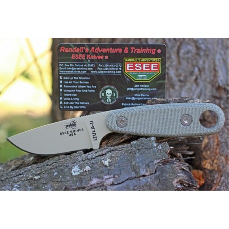 Couteau de Survie ESEE Izula II DT with Kit Carbone 1095 Manche Micarta Desert Tan Made In USA ESIZ2DTKIT - Livraison Gratuite