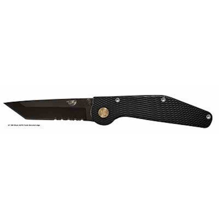 Couteau Automatique GT Knives Tanto Combo Edge Lame Acier ATS-34 Manche Aluminium Clip Made USA GT304 - Livraison Gratuite