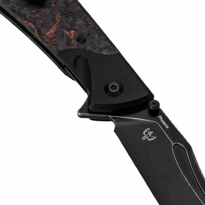 Couteau Kizer Cutlery Phoenix FatCarbon Lame Acier S35VN Blackwash IKBS Linerlock Clip KI4647A1 - Livraison Gratuite